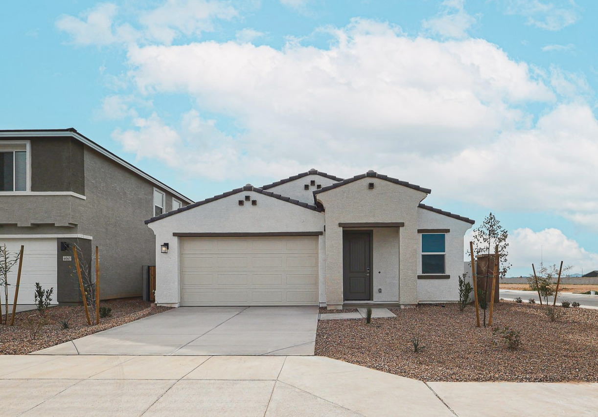 A house with a garage.