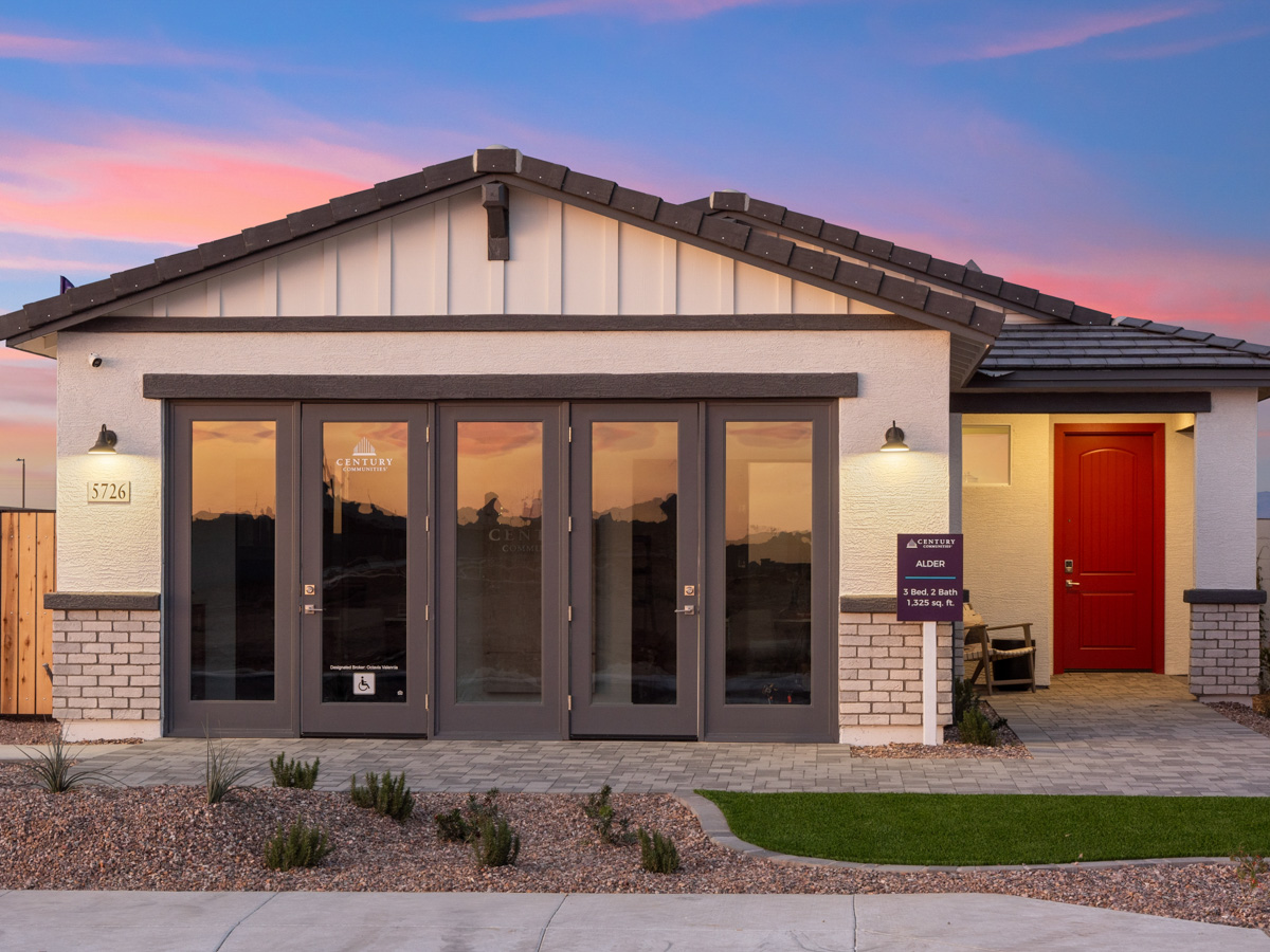 A building with glass doors.