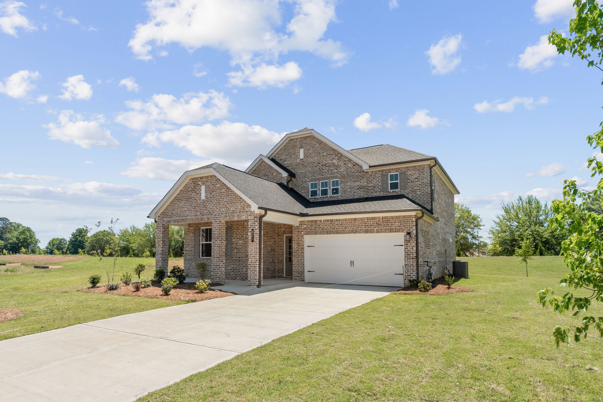 A house with a garage.