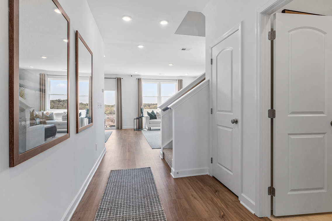 A room with white doors.