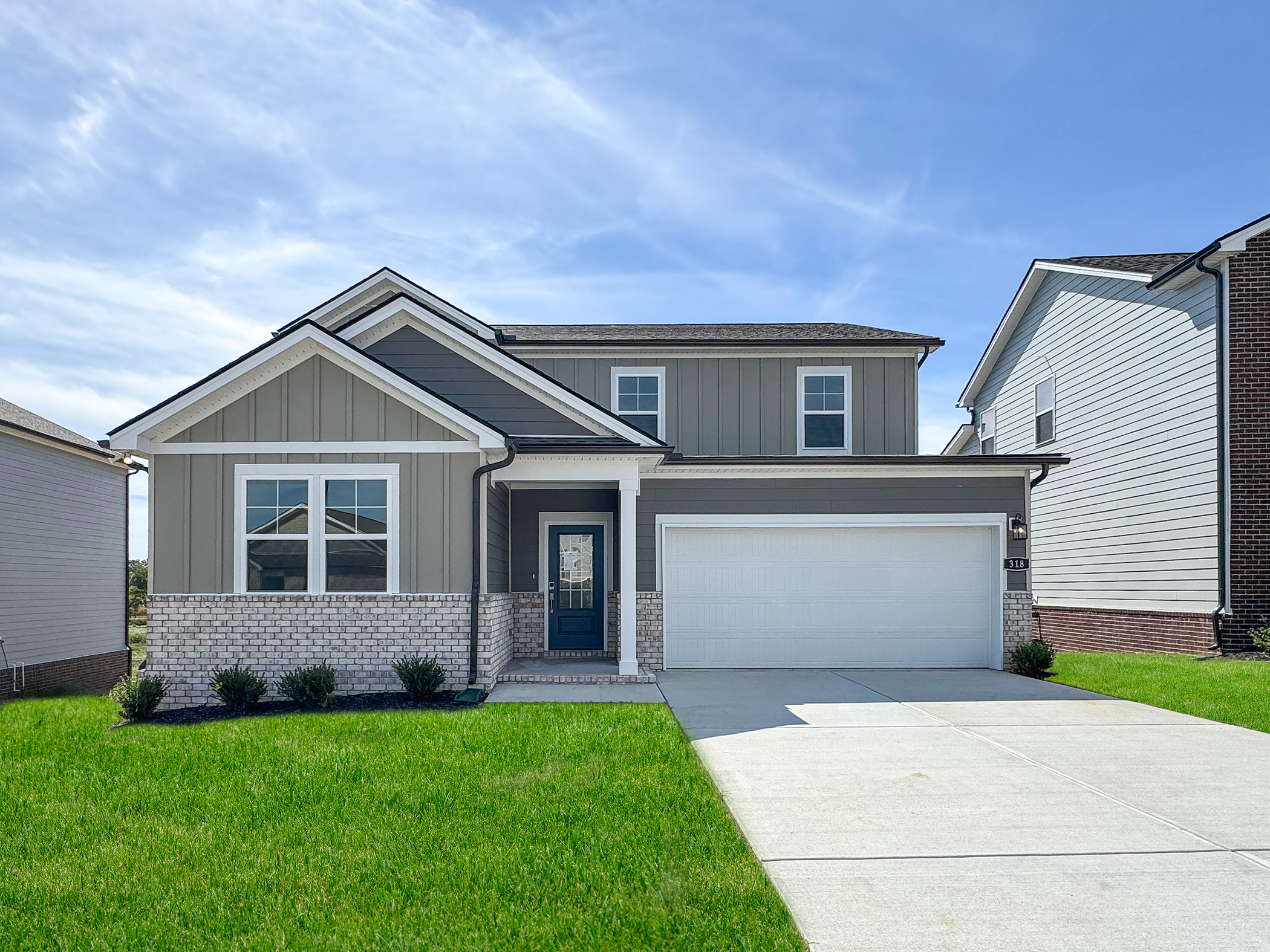 A house with a garage.
