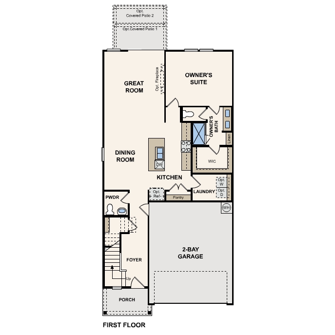 Hawthorn floor plan, first floor