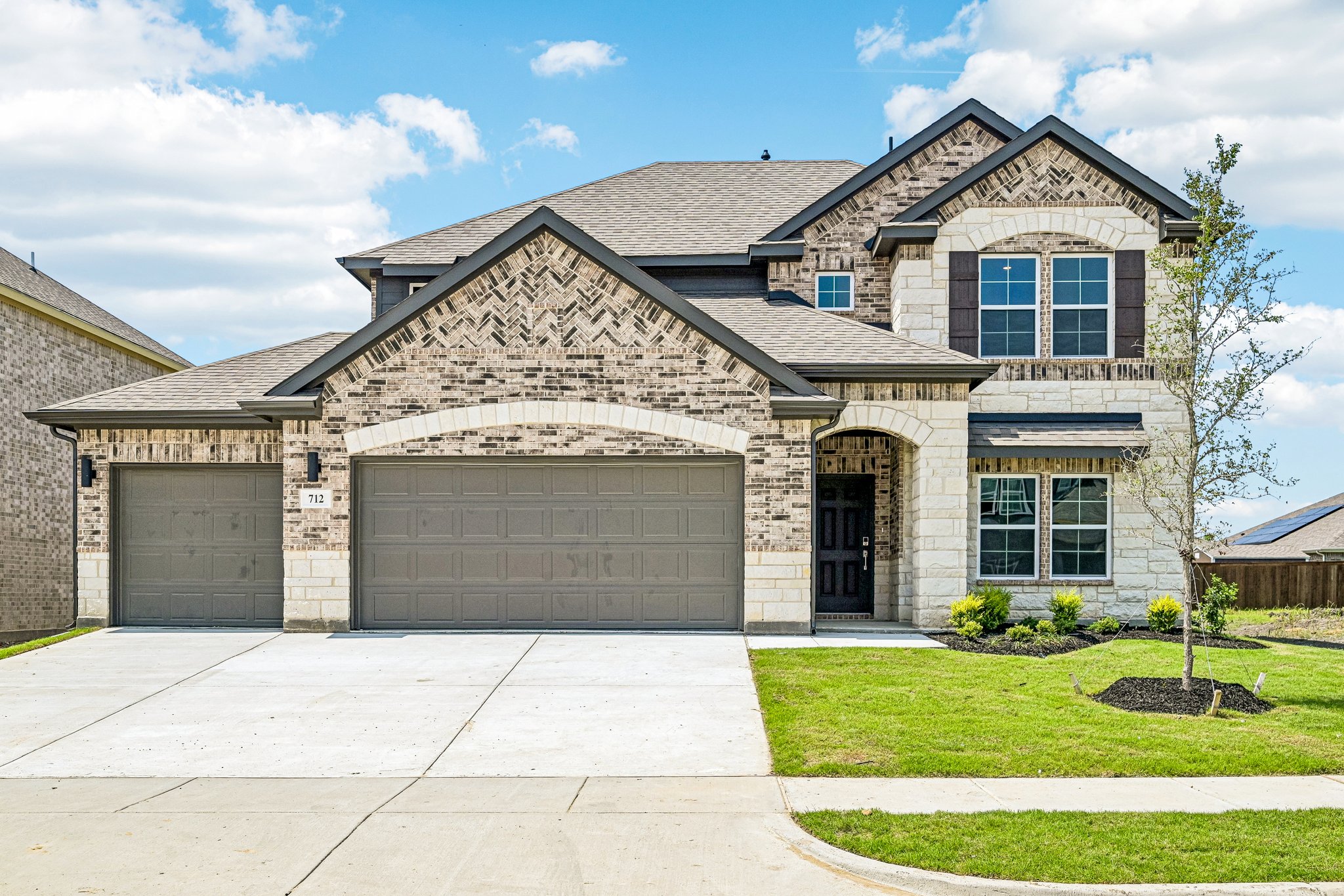 A house with a garage.