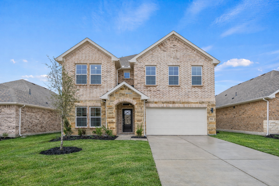 A large brick house.