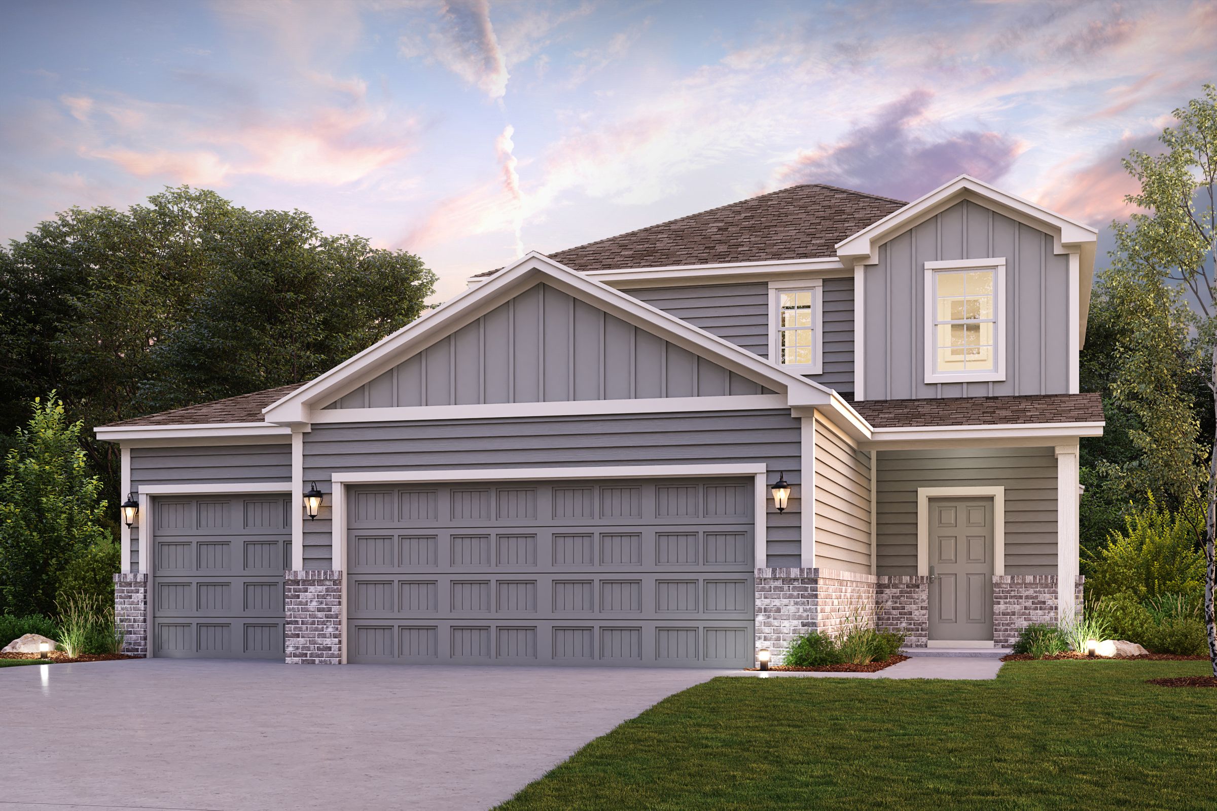 A house with a garage.