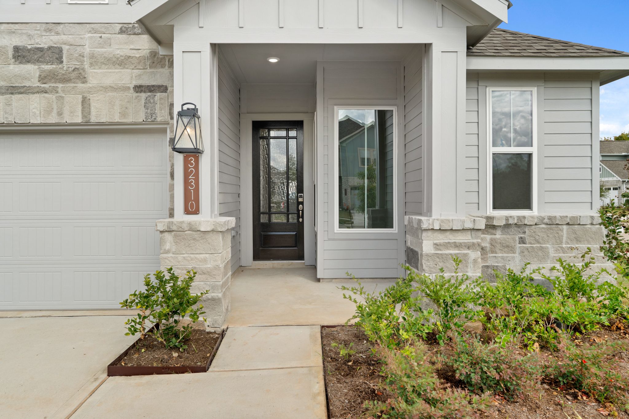 A house with a front door.
