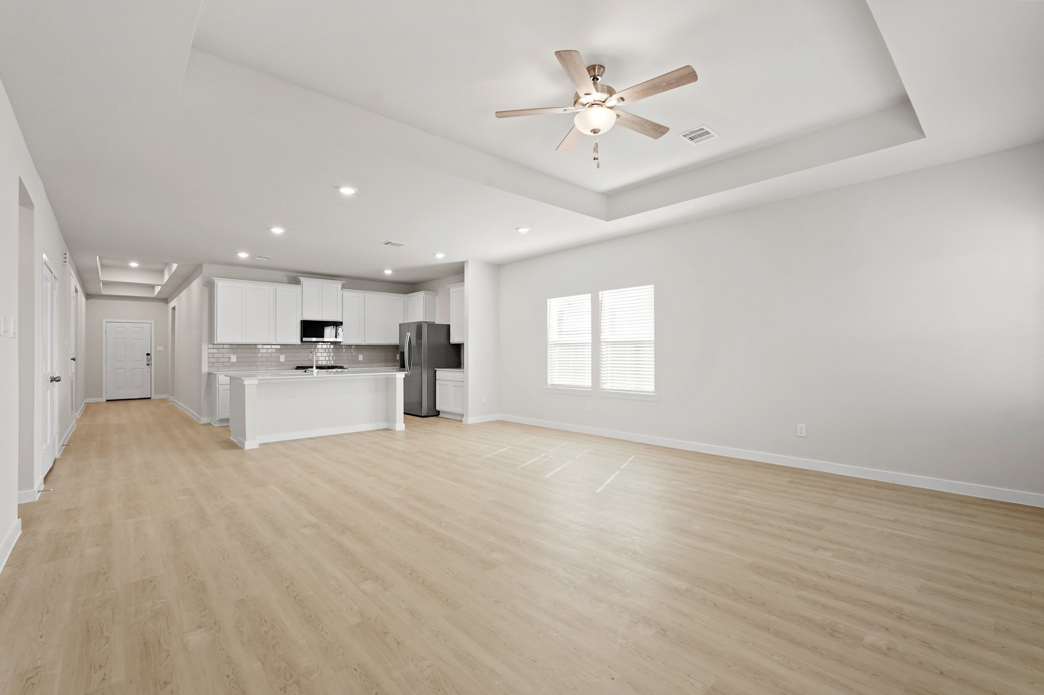 A large empty living room.