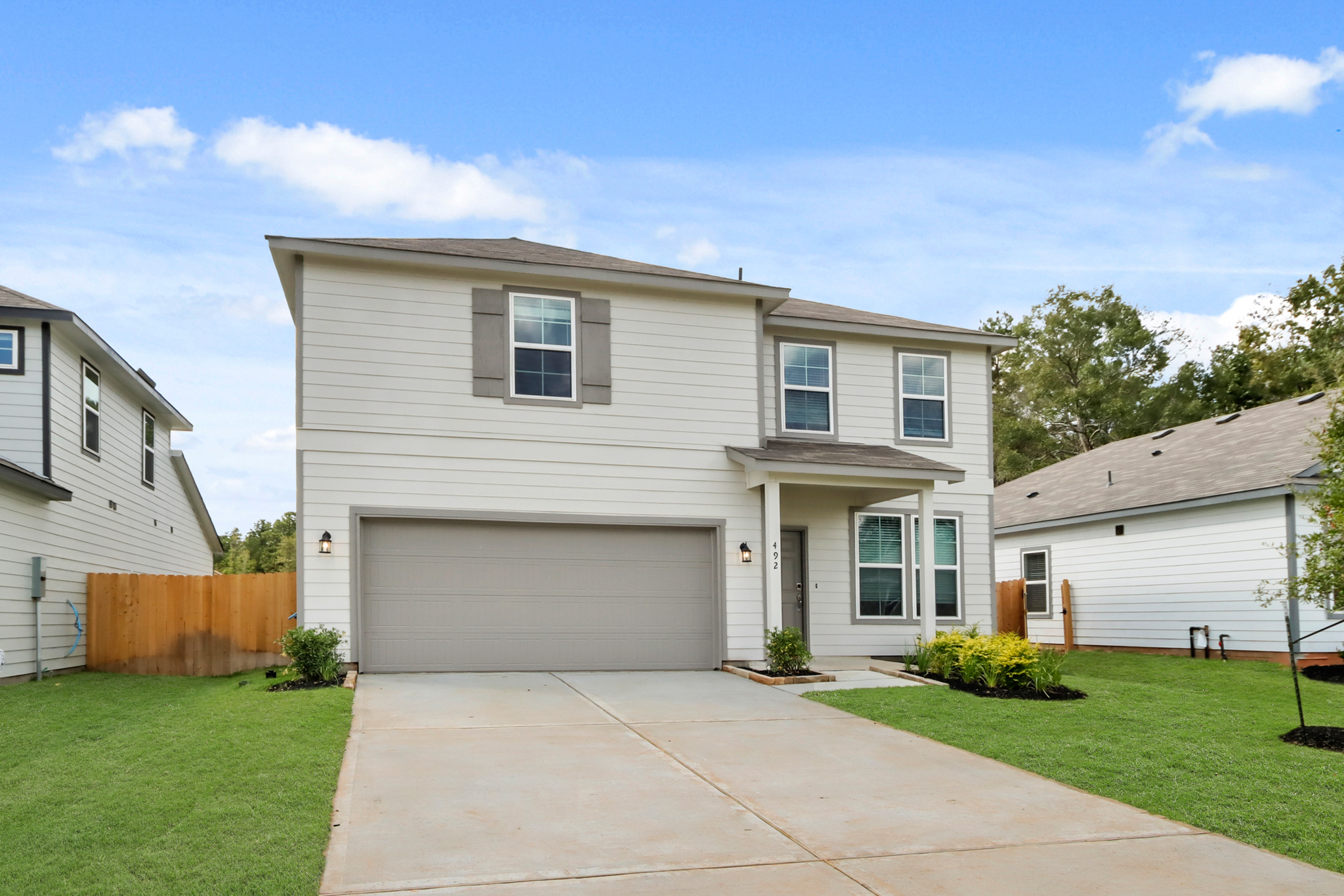 A house with a garage.