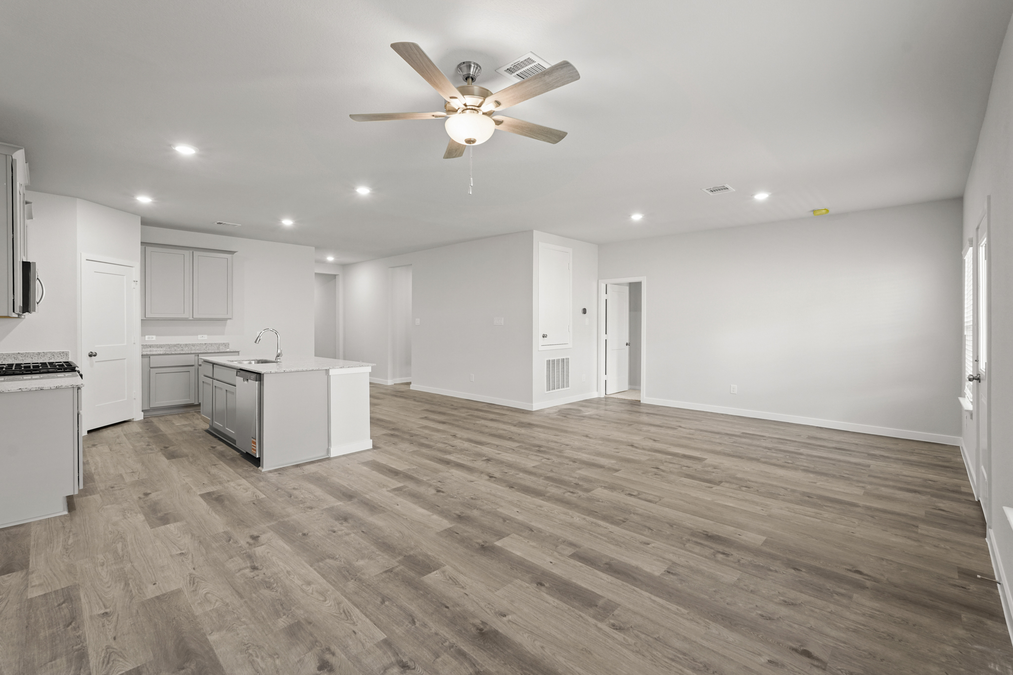 A large empty kitchen.