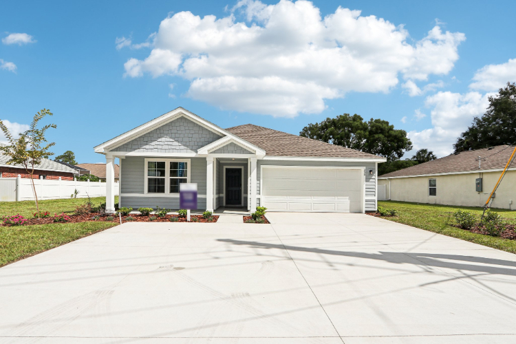 A house with a garage.