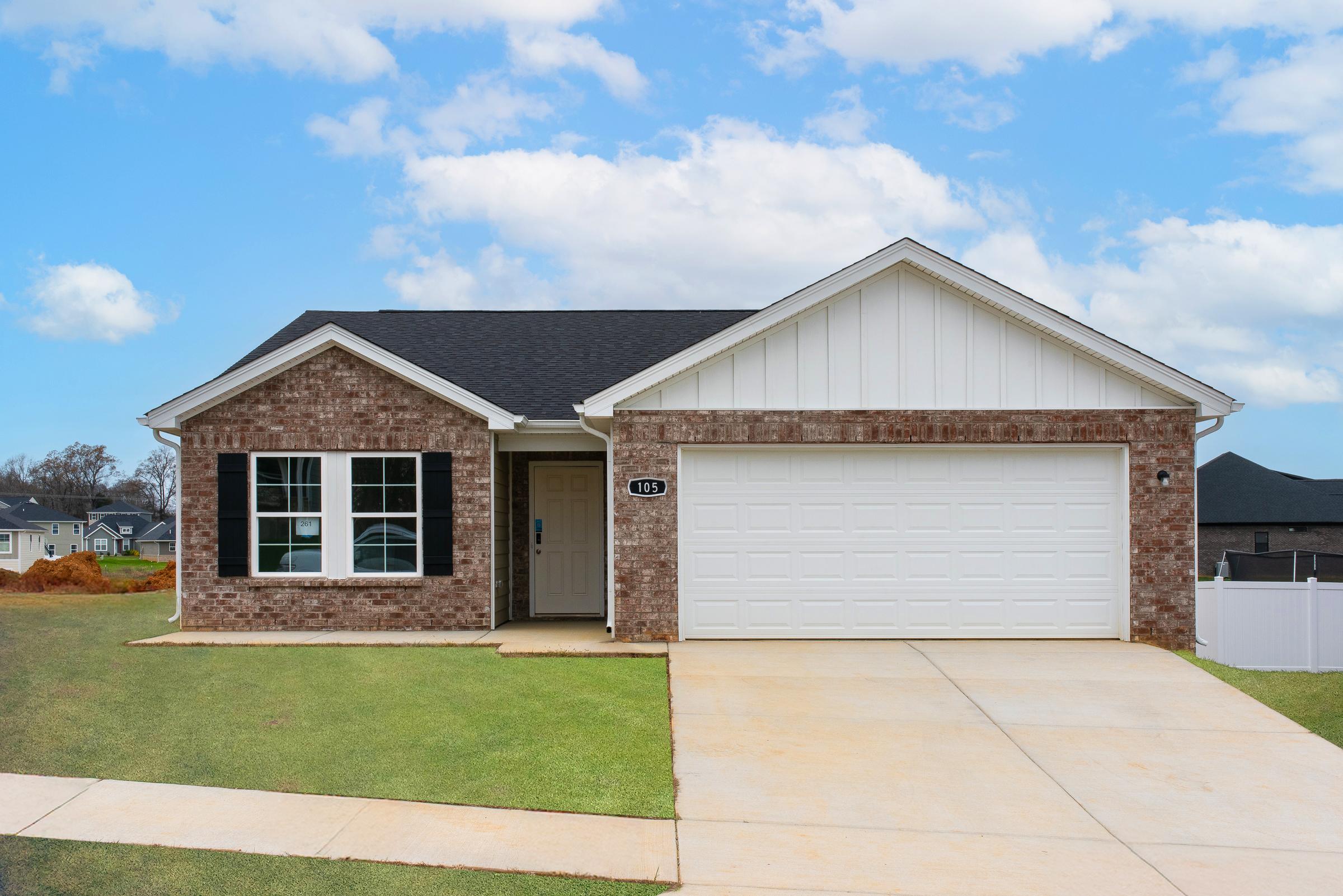 A house with a garage.