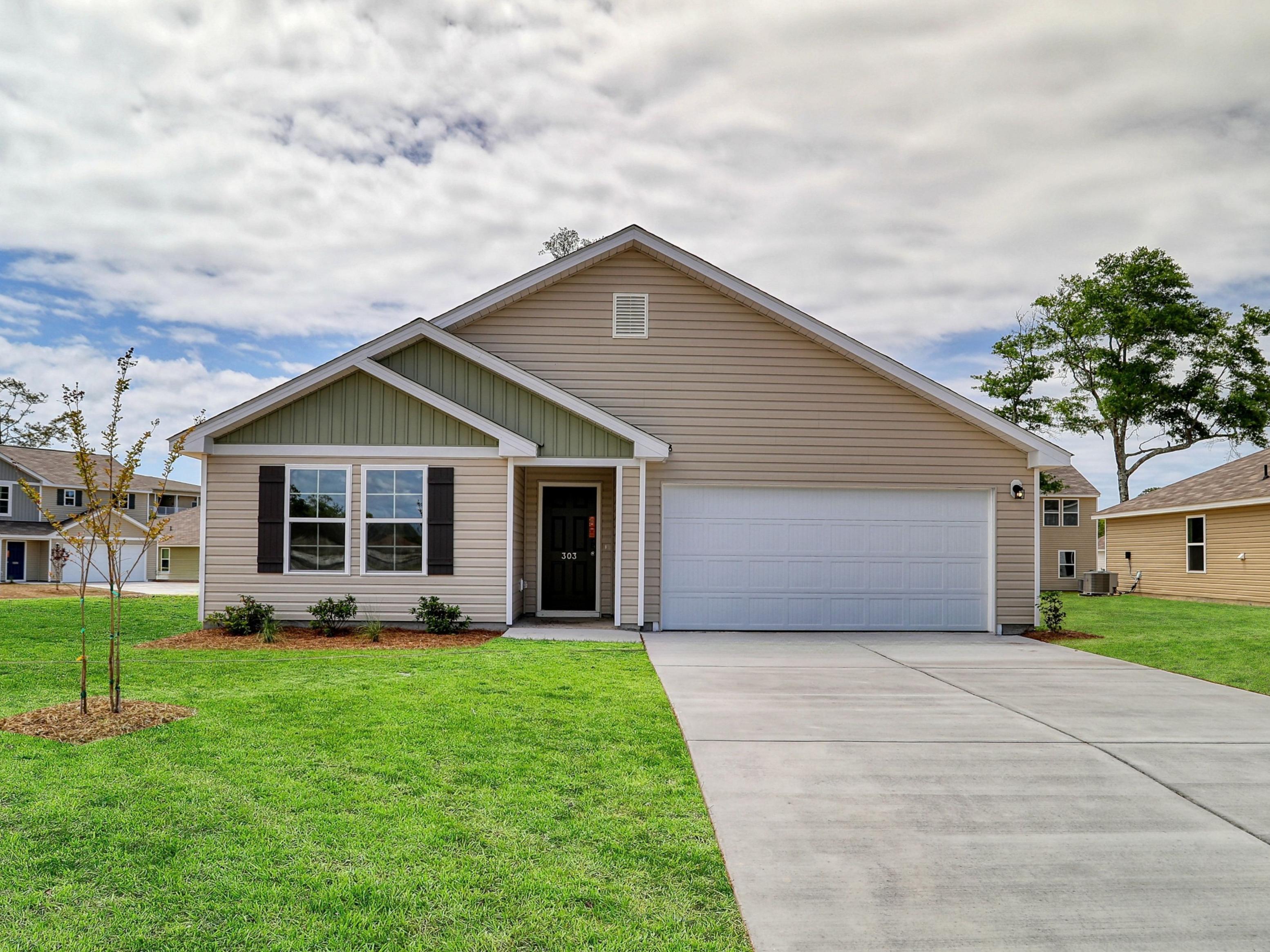 A house with a driveway.